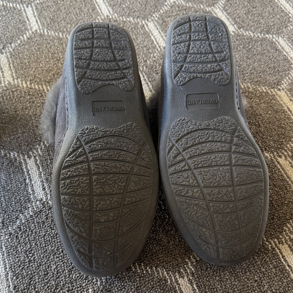 Overland Gray Women's Fur-Lined Slippers | Rubber Sole For Outdoors - Picture 8 of 8